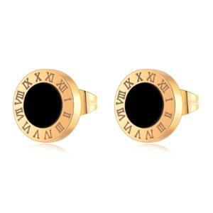 Roman numeral gold-plated earring