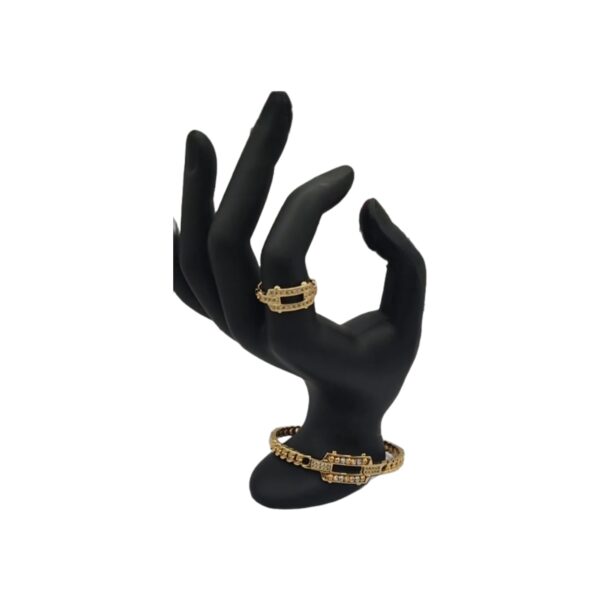 Gold-plated bracelet & ring set