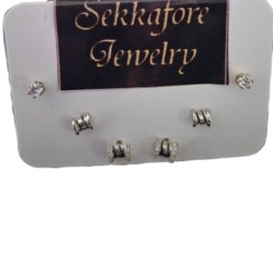 3 pc stainless steel earrings