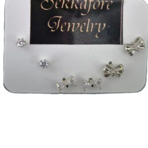 3 pc stainless steel earrings