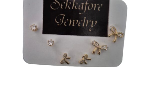 3  pc gold-plated earrings