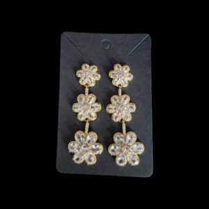 Drop flowers gold-plated earrings