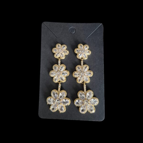 Drop flowers gold-plated earrings