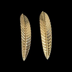 Gold-plated leaf earrings