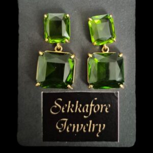 Green stone earrings