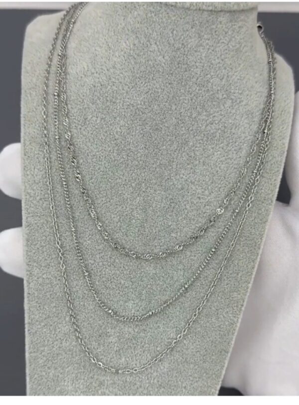 Layered stainless steel necklace - Image 2