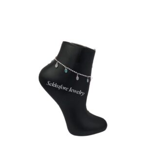 Silver dangling dz anklet