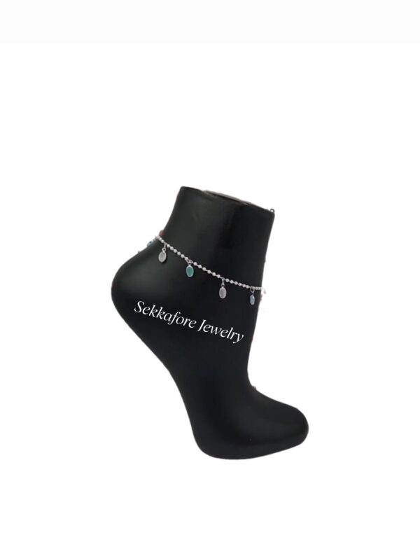 Silver dangling dz anklet