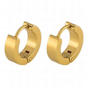 Gold huggie round earrings