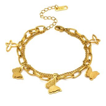 Butterfly gold-plated bracelet
