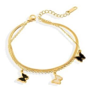 Butterflies gold-plated bracelet