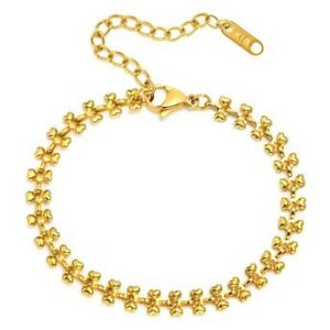 Hearts gold-plated bracelet