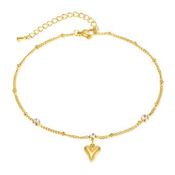 Gold-plated love anklet