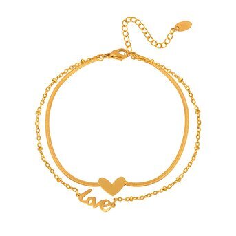 Gold-plated hearts anklet