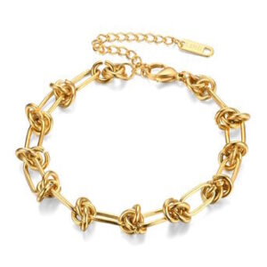 Gold-plated tie bracelet