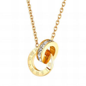 Gold-plated interlock pendant necklace