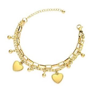 Hearts gold-plated bracelet
