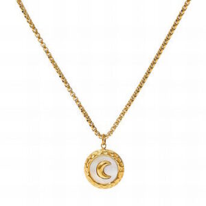 Gold-plated crescent necklace