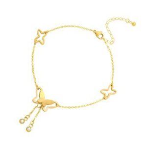 Butterfly gold-plated anklet