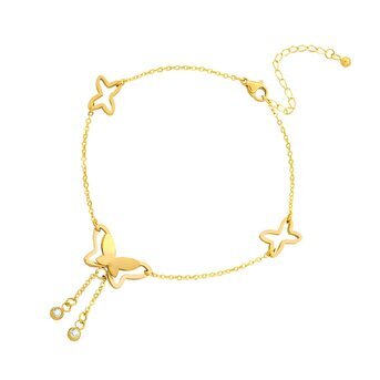 Butterfly gold-plated anklet