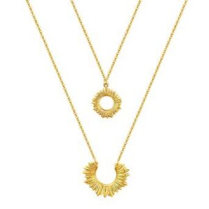 Layered gold-plated necklace