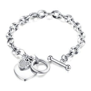 Stainless steel hearts bracelet