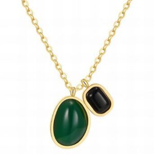 Double pendant gold-plated necklace