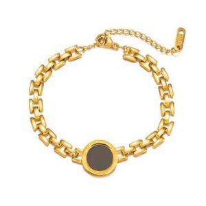Gold-plated bracelet wt black dz