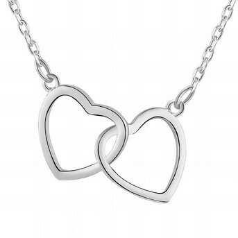 Stainless steel heart interlocking necklace