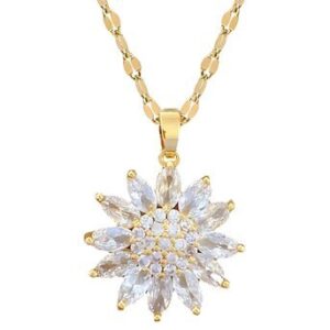 Flower necklace wt cz