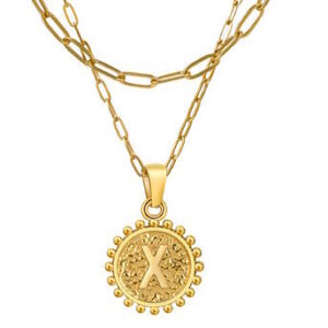 Gold-plated letter "X" necklace